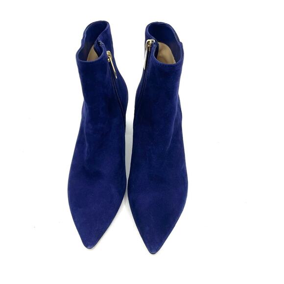 L’agence Jeanne Block Heel Bootie in Suede Midnight Navy Blue - Picture 4 of 8